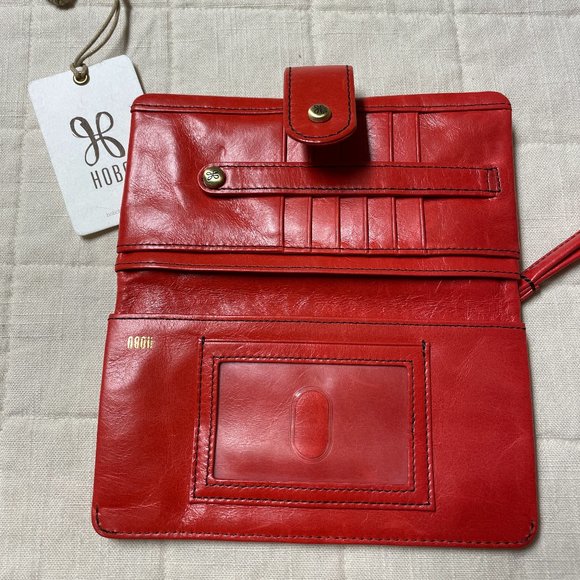 HOBO INTERNATIONAL MARSHALL WALLET RIO RED SALMON USED ONCE - Picture 2 of 3